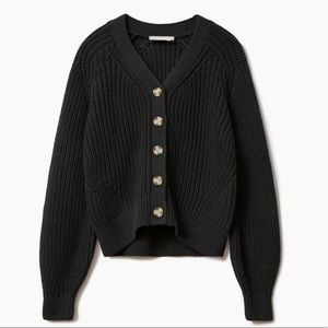 Everlane The Texture Cotton Cardigan black, size small